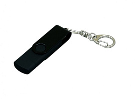 Флешка с поворотным механизмом и Micro USB, 16Гб (Чёрный)