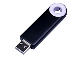 Флеш-накопитель промо прямоугольной формы, выдвижной механизм .4 Гб., USB2.0 (Белый)