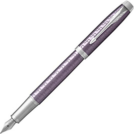 Ручка перьевая Parker IM Premium Dark Espresso Chiselled CT (Фиолетовый; Серебряный)