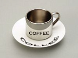 Кружка анаморфированная с блюдцем coffe