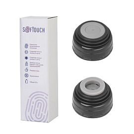 Термос "Крит" с покрытием SOFT TOUCH, 0,5 л, чёрный (бирюзовый)