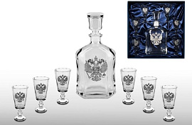 Подарочный набор гранёного хрусталя со штофом «НАСЛЕДИЕ-2» (прозрачный)