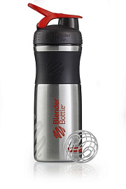 Спортивный шейкер SportMixer Stainless, 820 мл (Красный; Чёрный)