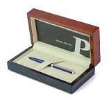 Ручка шариковая PAX Classic  Platinum с камнями, синяя