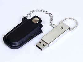 Флешка с кожаным чехлом 8 Гб. Коричневый, USB2.0 (Чёрный)