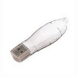 USB-Flash накопитель (флешка) 2 Gb из белого пластика с подсветкой синего цвета