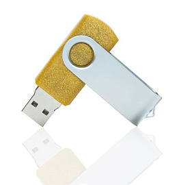 Флешка PVC001 (металлик) с чипом 4 гб. USB 2.0 (золотой)