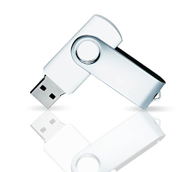 Флешка PVC001 (металлик) с чипом 4 гб. USB 2.0 (белый)