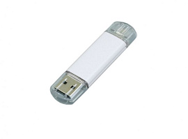 Флешка с Micro USB, 64Гб (Белый)