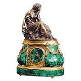 Часы интерьерные "Эрато" (бронза, малахит, позолота)