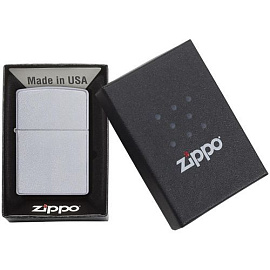 Зажигалка Zippo Classic Satin, серебристая (Серебряный)