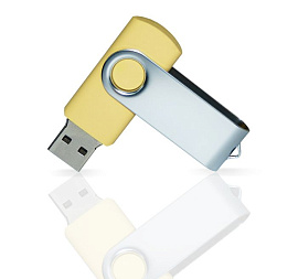 Флешка PVC001 (металлик) с чипом 4 гб. USB 2.0 (жёлтый)