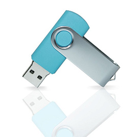 Флешка PVC001 (металлик) с чипом 4 гб. USB 2.0 (голубой)