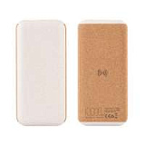 Беспроводное зарядное устройство "Cork Power" 10000 mAh, пластик/пшеничное волокно/пробка, цвет беже