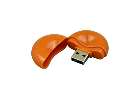 USB-Flash накопитель (флешка) круглой формы из пластика, модель 021-Round, объем памяти 16 Gb (Оранжевый)