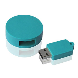Флешка PVC045 с чипом 16 гб. USB 2.0 (Бирюзовый)