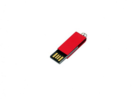 Флешка мини 16 Гб.Серебряный, USB2.0 (Красный)