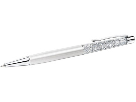 Ручка шариковая Crystalline, c кристаллами Swarovski (Серебряный; Белый)