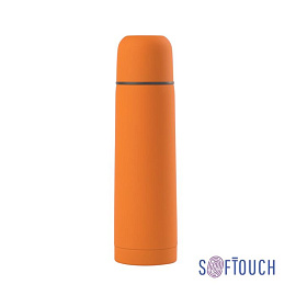 Термос "Крит" с покрытием SOFT TOUCH, 0,5 л, чёрный (Оранжевый)
