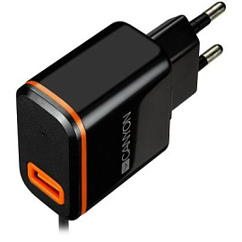 H-042. Высокотехнологичный сетевой адаптер с одним USB-портом, 2.1A (чёрный)