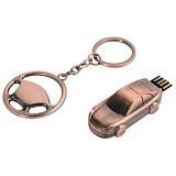 Набор: брелок "Руль", флеш-карта USB 2.0 на 4 Gb в форме автомобиля