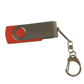 Флешка в металлическом корпусе с пластиковыми вставками, модель 030, 16 Gb, USB 2.0 (Красный)