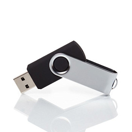 Флешка PM001 С ПОВОРОТНЫМ МЕХАНИЗМОМ с чипом 4 гб. USB 2.0 (Чёрный)