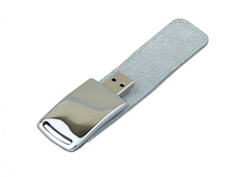 Флешка с кожаным корпусом эргономичный дизайн 8 Гб.Оранжевый, USB2.0 (Зёлёный)
