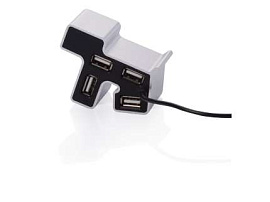 USB Hub "Dog" (Серебряный; Чёрный)