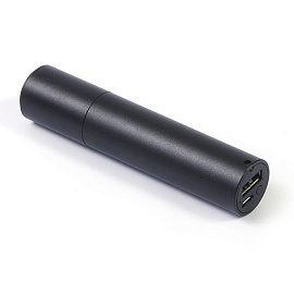 Зарядное устройство с металлическим корпусом и фонариком "ENC Small", 2200 Mah, цвет чёрный (Серебряный; Чёрный)