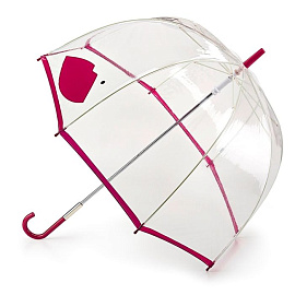 Зонт женский трость Lulu Guinness Fulton, модель L719-3180 AbstractLipMagenta (Прозрачный; Красный)