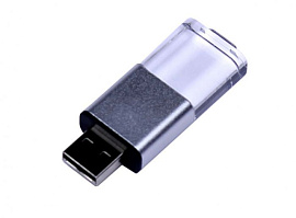 Флеш-накопитель промо прямоугольной формы, выдвижной механизм. 16 Гб., USB2.0 (Чёрный)