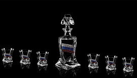 Подарочный набор для водки с штофом «ТРИКОЛОР» (прозрачный)