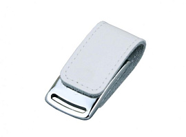 Флешка с кожаным корпусом эргономичный дизайн 8 Гб.Оранжевый, USB2.0 (Белый)