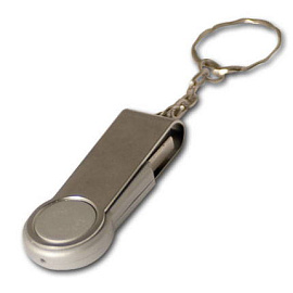 USB-Flash накопитель - брелок (флешка) "Swing", 32 Gb, в металлическом корпусе с пластиковыми вставк (Серебряный)
