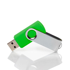 Флешка PM001 С ПОВОРОТНЫМ МЕХАНИЗМОМ с чипом 4 гб. USB 2.0 (Зелёный)