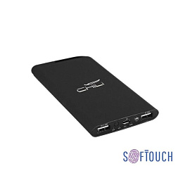 Беспроводное зарядное устройство, 6000 mAh, с покрытием SOFT TOUCH (Чёрный)