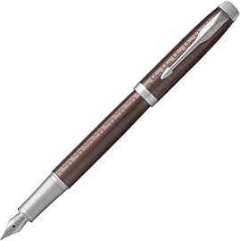Ручка перьевая Parker IM Premium Dark Espresso Chiselled CT (Коричневый; Серебряный)