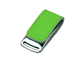 Флешка с кожаным корпусом эргономичный дизайн 8 Гб.Оранжевый, USB2.0 (Зёлёный)