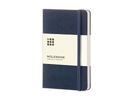 Записная книжка Classic, формат A5 (блок в линейку), цвет чёрный (Синий)