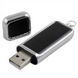 USB-Flash накопитель (флешка) в компактном металлическом корпусе с кожаными вставками, модель 213, о