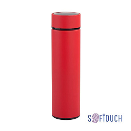 Термос "Бостон" 500 мл с индикацией температуры, soft touch (Красный)