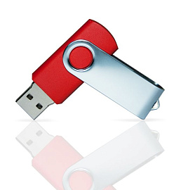 Флешка PVC001 (металлик) с чипом 4 гб. USB 2.0 (красный)