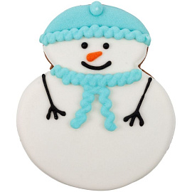 Печенье Sweetish Snowman (коричневый; белый; голубой)