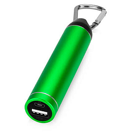 Портативное зарядное устройство "Марс" с карабином, 2600 mAh (Зелёный)