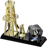Сувенир "Вышка буровая с нефтяной качалкой и с каплей нефти", Sea Power, (CL118)