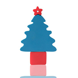 Флешка PVC049 "Елка" с чипом 8 гб. USB 2.0 (Синий)