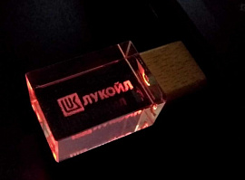 Флешка Wood прямоугольной формы, под гравировку 3D, 32 Гб., USB2.0 (Красный)