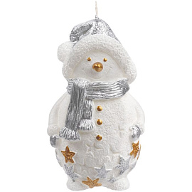 Свеча Christmas Twinkle, снеговик (белый)