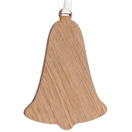 Деревянная подвеска Carving Oak, в форме елочной игрушки (Бежевый;)